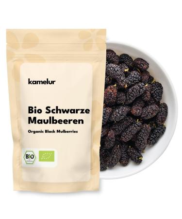 Kamelur 1 kg of black dried organic blackberries - delicious unsulfurated and unsweetened dried fruits from controlled organic farming