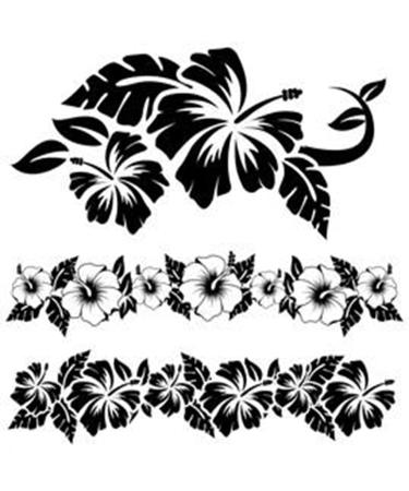 Artsure 6 Sheets Temporary Fake Tattoos For Men Adults Various Hibiscus Hawaiian Tropical Flowers Temporary Fake Tattoo For Women Neck Arm Chest For Woman 3 7 X 3 7 Inch