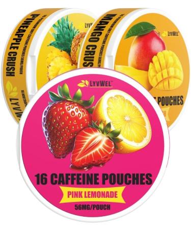 3-Pack Energy Pouches Sampler - Pink Lemonade Pineapple Crush & Mango Crush | 56mg Caffeine per Can | International Shipping - Buy Online on GoSupps.com