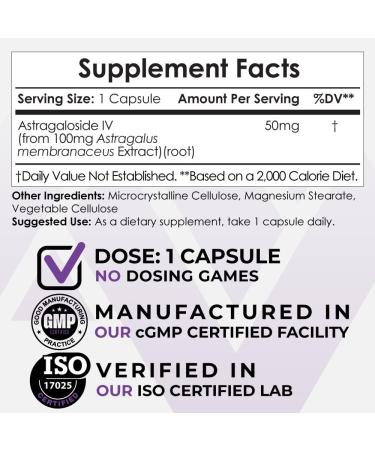 Nootropics Depot Astragaloside IV Capsules 50mg | Neuroprotective & Immune Support | 30 Count | Astragalus Membranaceus - Buy Online on GoSupps.com