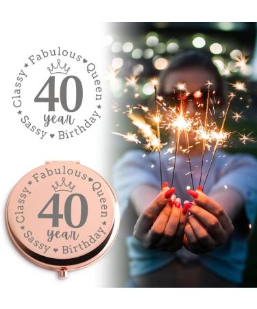 40th Birthday Gifts for Women - Rose Gold Crown Lover Travel Mirror | Sassy & Classy Unique Gift for 40 and Fabulous Queen Birthday Celebration - Buy Online on GoSupps.com