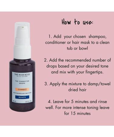 THE HAIR BOSS Brunette Corrector Drops 50ml - Add to Shampoo & Conditioner - Buy Online on GoSupps.com