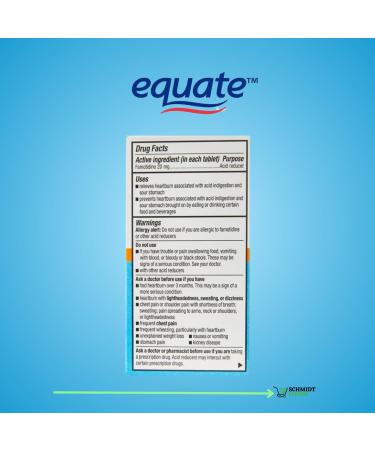 Equate Maximum Strength Famotidine Tablets 20 mg Acid Reducer 100 Count + 1 Card Protector SchmiidtEmpire + Sticker (100) - Buy Online on GoSupps.com