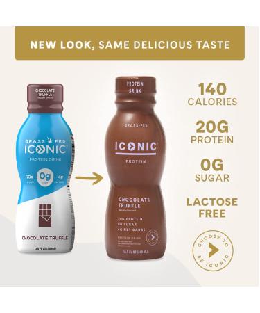 Iconic Chocolate Truffle Protein Drinks | Low Carb, Grass Fed, Keto Friendly | 12 Pack (11.5 Fl Oz) - Buy Online on GoSupps.com