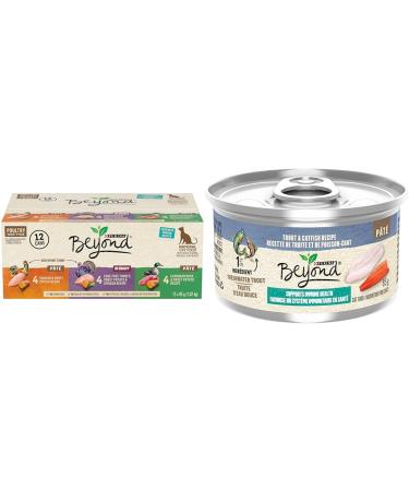 Beyond Grain Free Natural Wet Cat Food Poultry P t Variety Pack 85g Cans (12 pack) & Wet Cat Food P t Trout & Catfish Recipe - 85 g Can (12 Pack) Wet Cat Food + P t Trout & Catfish Recipe