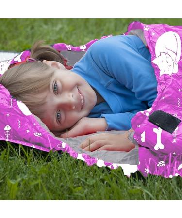 ANJ Outdoors Youth and Kids 32F - 59F Sleeping Bag - Pink Mummy Style Lightweight Bag for Boys and Girls | Indoor/Outdoor Sleeping Bag for Kids up to 4'3 - Buy Online on GoSupps.com