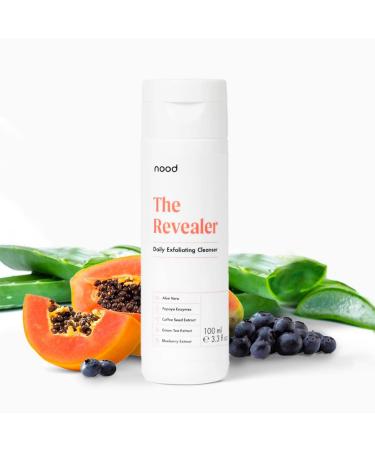 The Revealer Daily Exfoliant by Nood  Reduces Ingrown Hairs and Preps Skin For Laser Hair Removal  Resveratrol and Papaya Enzymes  Brightens and Softens Skin  1 Bottle (3.3 fl oz)