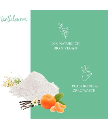 Organic Tooth Powder Mandarine-Vanilla | 135g Glass | 450 Applications | Natural Vegan Dental Care | Plastic-Free & Zero Waste | More Effective Than Toothpaste - Buy Online on GoSupps.com