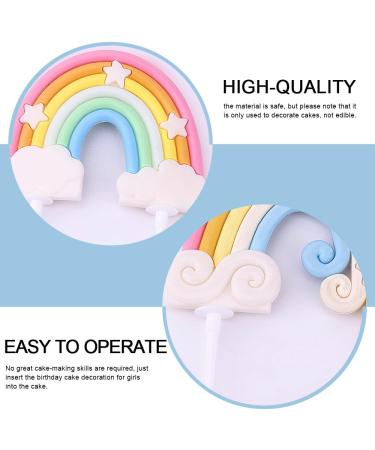 2 Pcs Rainbow Cake Toppers Soft Rainbow Pottery Cake Topper Soft Pottery Rainbow Cake Decorations for Birthday Parties Wedding Cake Decorations Supplies - Buy Online on GoSupps.com