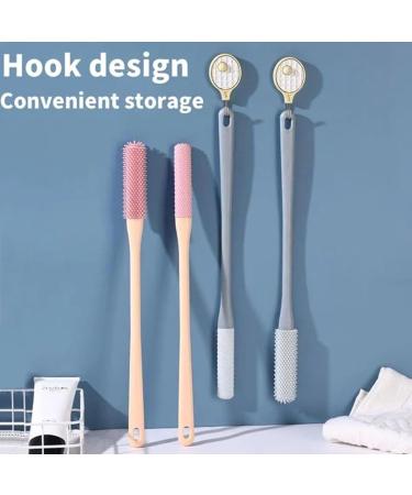 Toe Gap Cleaning Brush Silicone Foot Scrubber for Shower Foot Scrubber in Shower 15.7" Foot Scrubber in Shower with Long Handle Silicone Foot Brush (2 Set Gray) - Buy Online on GoSupps.com