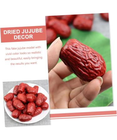 HOMSFOU 30Pcs Simulated jujube Artificial red dates Home decoration plastic playes food decor fake jujube fake dried jujube realistic dried jujube simulation fruit Chestnut decorate milk - Buy Online on GoSupps.com