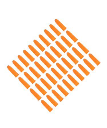 FRCOLOR 100pcs Wear-Resistant Non-Slip Cots Sleeve Protectors Thumb Fingertip Covers for Crafts Silicone Orange 6x1.5cm