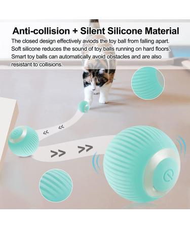 Havenfly Interactive Cat Ball Toy Intelligent Indoor Automatic Moving Ball Puzzle Dispel Boredom USB Charging Pet Toy with Light Fun Present for Kitten (Blue) Blue+roll - Buy Online on GoSupps.com