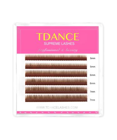 TDANCE Dark Brown Bottom Lash Extension B Curl 5-7mm Mixed Bottom Eyelashes 0.03/0.05/0.07mm Thickness Bottom Lashes (Dark Brown 0.07-B 5-7 mm) Bottom-0.07-B-Dark Brown 5-7 mm