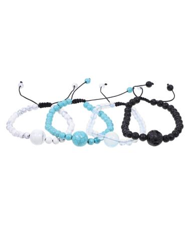 IFANLANDOR 4pcs Anti Motion Sickness Bracelet Moisennette Jewelry Ocean Bracelets Stylish Glasses Bangle Seasickness Wristband Nausea Bracelet Elegant Beaded Bracelet Travel Supplies Aldult