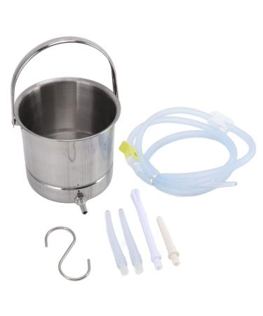 Klanstier Set 1.6l stainless steel coffee inlet bucket set ideal for coffee or water intestinal cleaning detox inlet at home including nozzle tips manual and discreet storage bag