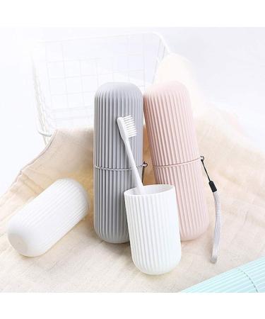Portable Toothbrush Travel Case - White Toothbrush Box for Easy Toothpaste & Mouthwash Storage - Buy Online on GoSupps.com