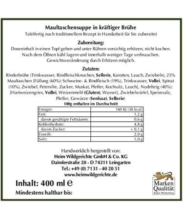  Heim Leingarten Set of 4 Swabian pouches in a sturdy bouquet (ready to serve) 400 g - Buy Online on GoSupps.com