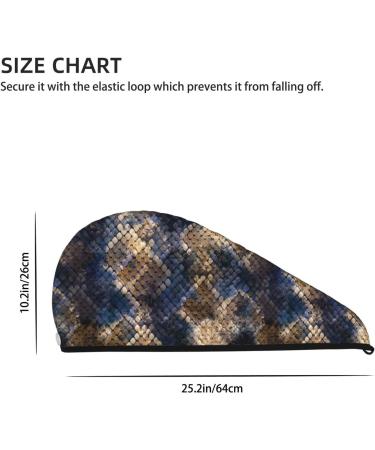 Watercolor Snake Skin Microfiber Hair Towel - Ultra Absorbent Quick Dry Wrap for Long Curly & Thick Hair | Soft Coral Velvet for Women - Buy Online on GoSupps.com