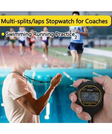 FCXJTU Waterproof Digital Stopwatch - 20 Rounds Memory Silent Large Display for Sports & Swimming Training - Buy Online on GoSupps.com