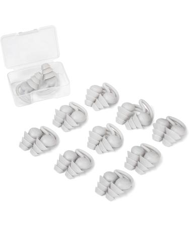 10 Pair Silicone Ear Plugs - Reusable Soft Washable Noise Cancelling - Ideal for Sleeping Shooting Music & Construction - Includes Plastic Case - Buy Online on GoSupps.com