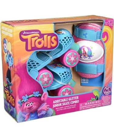 Playwheels Trolls Roller Skates with Knee Pads - Junior Size 6-12 | Buy Online - Buy Online on GoSupps.com