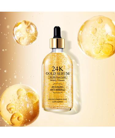 24K Gold Serum - Anti-Aging & Anti-Wrinkle Face Moisturizer | Gold Niacinamide Liquid for Beautiful Skin | 30ml - International Shipping Available - Buy Online on GoSupps.com