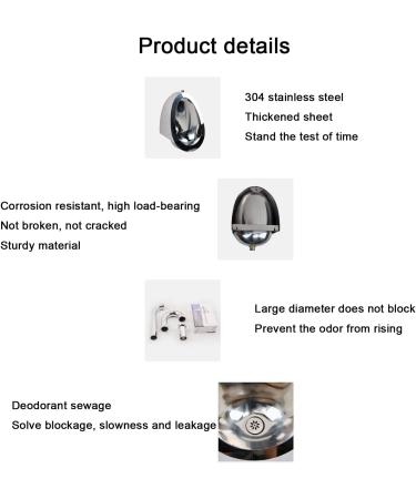 Inodoro moderno para ba o con descarga autom tica montada en la pared inodoro comercial con embudo para ba o inodoros verticales de inducci n de Acero inoxidable 304 utilizado en bares urinal + manual flush valve - Buy Online on GoSupps.com