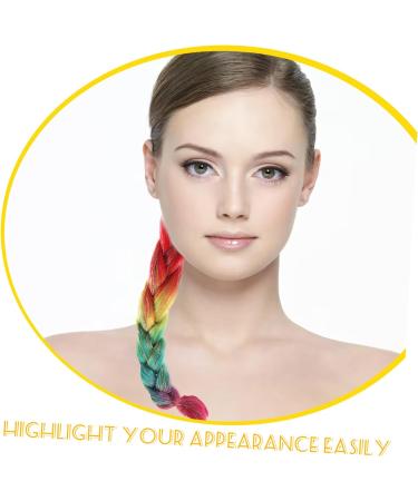 minkissy Dreadlocks Wig Colored Wigs Rainbow Hair Tinsel Rainbow Hair Extensions Rainbow Braiding Hair Pre Stretched Hair Braiding Hair for Braiding High Temperature Wire Hair Piece Flash - Buy Online on GoSupps.com