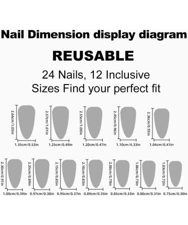 Justotry 24 Pcs Almond Striped Short False Nails - French Press On Nails with Nail Glue for Women & Teens - White & Striped Glossy Fake Nails - Buy Online on GoSupps.com