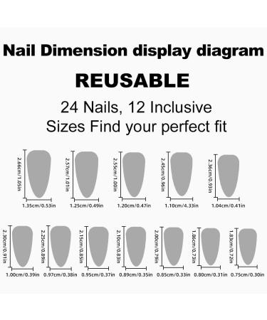 Justotry 24-Piece Striped Almond Nails - Glossy White French Press-On Fake Nails for Women - Medium Oval Artificial Fingernails - Buy Online on GoSupps.com