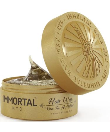 Immortal NYC Hair Waxes for Men - One in a Million Strong Hold  High Shine Wax - Mens Water Based  No Residue Non-Greasy Hair Paste - All Natural Styling Wax for All Hair Types