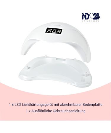 ND24 Naildesign Gel Nails Starter Set - Complete 18-Piece Kit with LED Lamp & Accessories - Made in Germany for Beginners - International Shipping Available - Buy Online on GoSupps.com