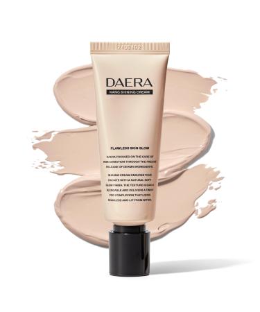 DAERA Kang Shining Korean BB Tinted Moisturizer Cream (1 Color Neutral) Self Adjusting BB Cream 1.35 fl oz Glowing Skin Natural Makeup Buildable Coverage Lightweight