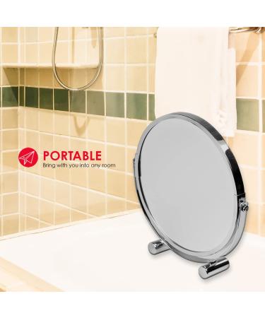 Home Basics Heavy Duty Chrome Plated Steel Round Bathroom Mirror - Silver - Buy Online on GoSupps.com