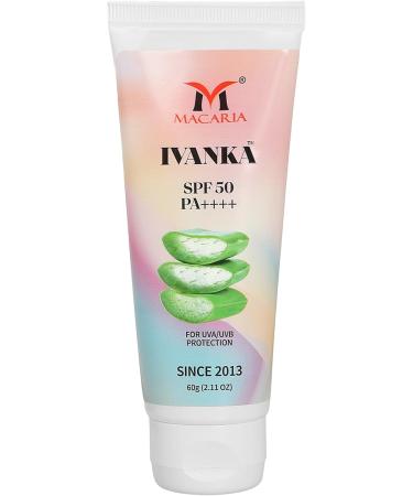 Macaria Ivanka SPF 50 PA++++ Sunscreen for Men Women & All Skin Types. with Full Spectrum Protection for Dry & Acne Prone Summer Skin Advanced Hydration & Non Greasy Formula for Face & Full Body - Buy Online on GoSupps.com