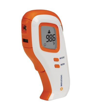 Forehead Touch-Free Infrared Thermometer | Non-Contact | Body & Object Measurements | Instant Results | Fever Indicator Orange (09-NT1)