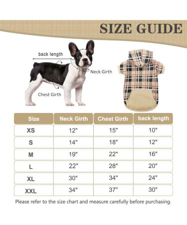 EXPAWLORER Plaid Dog Hoodie - Soft & Warm British Style Sweater for Dogs | Leash Hole | Cold Weather Clothes for Small, Medium, Large Dogs - Beige - Buy Online on GoSupps.com