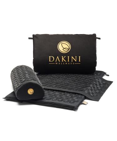 Dakini Wellness Acupressure Mat And Pillow Set With Exclusive Mini Acupuncture Mat - Organic Cotton, Eco-Friendly Accupressure Body Mat For Back Pain - Trigger Point Massage Therapy Travel Set