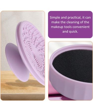 SOLUSTRE Makeup Brush Cleaner Silicon Makeup Brush Cleaning Tool Cosmetic Brush Cleaning Pad with Color Removal Sponge 2 in 1 Cleaner Box for Dry Brush Color - Buy Online on GoSupps.com