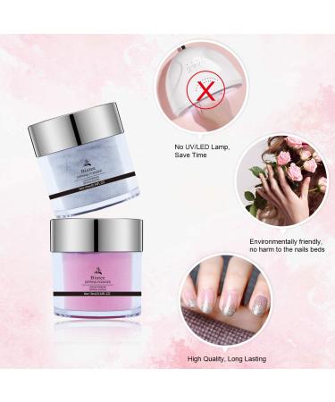 SEISSO Dip Powder Nail Set - 8 Glitter Pastel Colors, Acrylic Dipping Starter Kit, French Nail Art Manicure, DIY Salon Quality, Gifts for Women - Buy Online on GoSupps.com