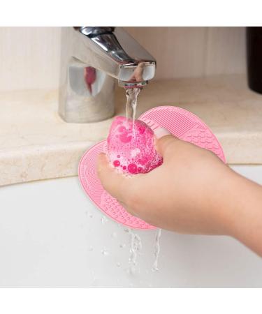 Makeup Brush Cleaning Mat Silicone Brush Cleaning Mat Makeup Brush Cleaning Pad with Suction Cups Small Makeup Brush Cleaning Tool for Makeup Brushes(Pink) - Buy Online on GoSupps.com
