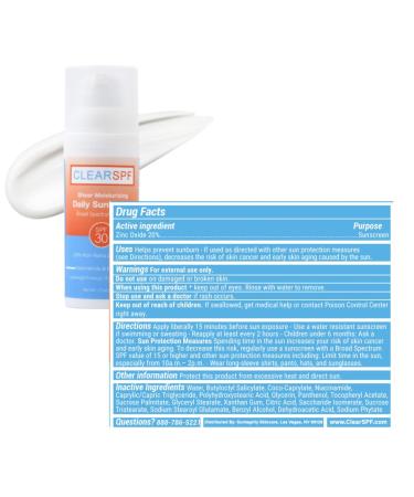 ClearSPF Daily Moisturizing Sunscreen (Sheer) - Expires 05/31/2026 - Buy Online on GoSupps.com