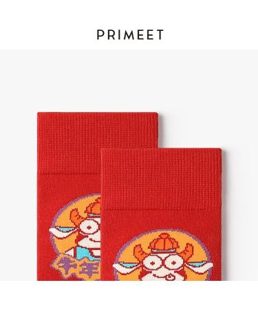 Chinese New Year 2022 Zodiac Red Cotton Women's Sports Socks | Spring Festival Embroidered Socks Size 37-43 - Buy Online on GoSupps.com