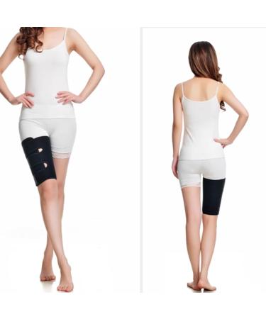 Thigh Wraps Support - Adjustable Compression Sleeve for Muscle Injury Relief | Gym Running Fitness Sports Gear for Men & Women - Buy Online on GoSupps.com