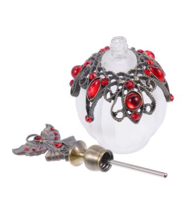 Beatifufu Perfume Bottle Essential Oil Bottle Middle Eastern Fragrance Bottle Decorative Perfume Dispenser Exquisite Bottle Decor Chic Perfume Glass Bottle Retro Perfume Bottle Empty Bottle 30 ml Red