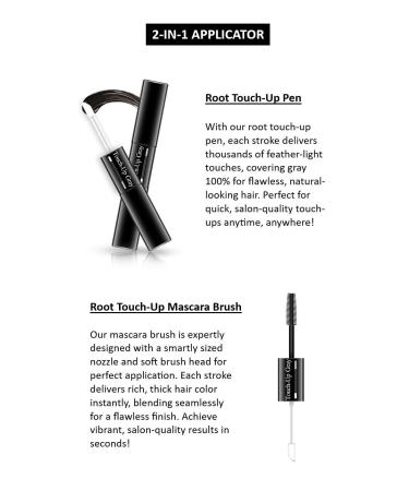 Instant Root Touch-Up for Men & Women - 100% Gray Coverage Water & Sweat-Resistant Travel-Friendly 2-in-1 Mascara Brush & Pen Salon-Quality Results - Natural Black 7 mL - Buy Online on GoSupps.com