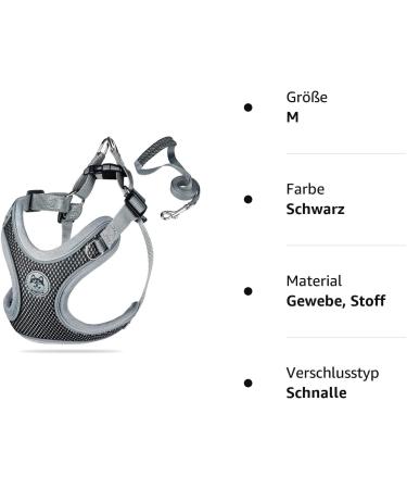Coolzon Adjustable Dog Harness for Medium-sized Dogs - Breathable Anti-Pull Reflective Safety Harness for Running & Jogging (Black) - Buy Online on GoSupps.com