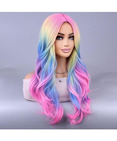 pintoc Colorful Rainbow Wig European & American Cosplay Wig Ghost Festival Wig in the Fringe Simulation Scalp Ghost Festival Wig - Buy Online on GoSupps.com