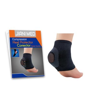 Heel Protector - Plantar Fasciitis Compression Support Ankle Strains Sprains Protection Daily Use Taiwan Excellence S/M Black S-M